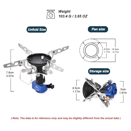 Widesea Portable Camping Stove with Canister Stand & 4 Detachable Legs Mini 3300W Power Backpacking Stove with Electronic Ignition Ultralight Compact for Outdoor Cooking, Hiking, Picnics - style: STOVE & TRIPOD