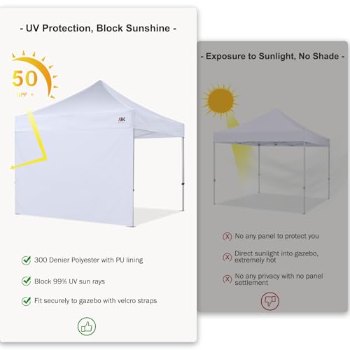 ABCCANOPY Instant Canopy SunWall 10x15 FT, 1 Pack Sidewall Only, No Frame or Top, Red - color: Red, size: 10x15