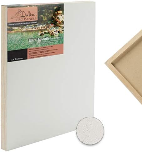DaVinci Wood Panel Da Vinci Pro Ultra Smooth Gesso Panels 3/4'''' Panel (Single) 5x7'''' - 12 Pack