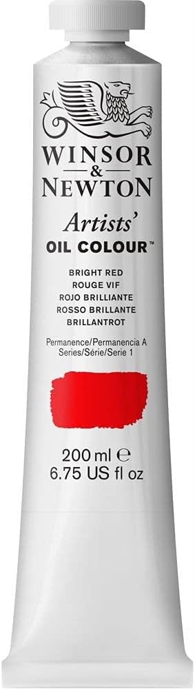 Winsor & Newton Artists' Oil Color, 200ml (6.75 oz) Tube, Bright Red