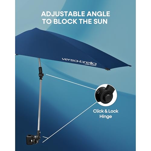 Sport-Brella Versa-Brella SPF 50+ Adjustable Umbrella with Universal Clamp - color: Firebrick Red, style: REG