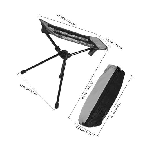 Portable Camping Footrest Stool Folding Ultralight Picnic Seat with Footrest, Gray, Compact Outdoor Hiking Fishing Chair for Travel and Leisure