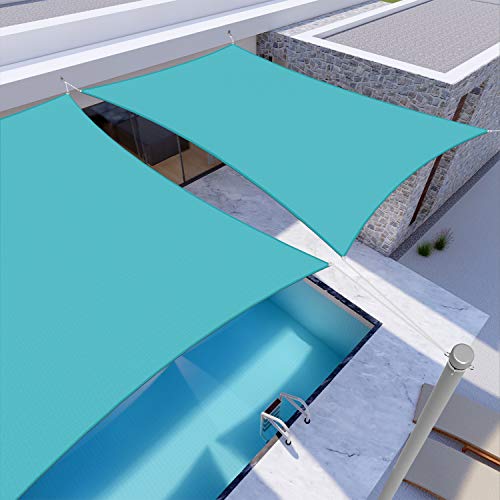 Windscreen4less 5'x7' Waterproof Sun Shade Sail Rectangle Shade Canopy Cover UV Block for Backyard Patio Deck Balcony Pergola Garden (Turquoise) - color: Turquoise, size: 5' x 7'