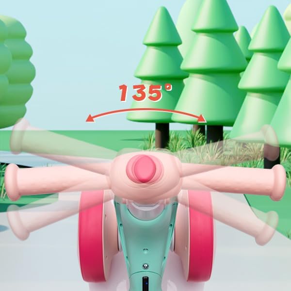 6V Electric Baby Balance Bike with Bubble Machine,4 in 1 Toddler Balance Bike w/Remote for 1 Year Old Boys Girls Kids Bubble Bike Ride on Toys w/Powered Motor,Music,LED Lights (Green&Red)