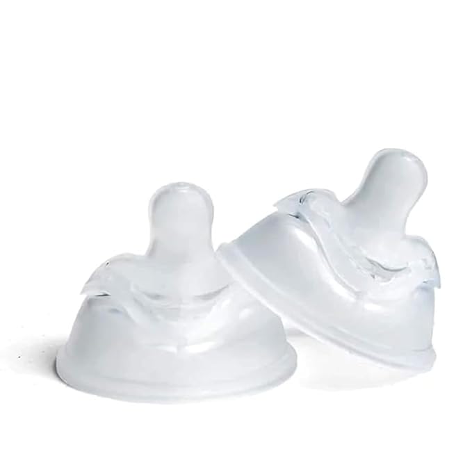 Herobility Double Anti-Colic Silicone Nipples, Baby Bottle Teats, Breast Like Shaped Nipples - Fits Herobility's & Eco Baby Bottles | Pack of 2 (X-Small Size)
