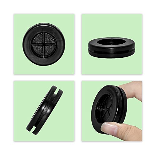Flyshop Black 25mm 1" Rubber Grommet, 20mm 13/16" ID, Drill Hole Grommets Synthetic Rubber Plug Wire Protection, Round, Double-Sided, 4-Pack (Size 20mm x 25mm) - size: 1" (25mm) Drill Hole