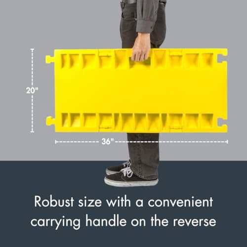 Checkers 5 Channel Industrial Drive Over Cable Protector for 1.25" Lines, 21k/Axle Load Capacity Hose and Cable Ramp for Heavy Duty Equipment, Made in The USA, Orange/Yellow, CP5X125-GP-O/Y - size: 21k/Axle Load Capacity, style: Straight