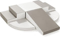 6-Piece Climb and Crawl Activity Play Set, Soft Foam Climbing Blocks for Toddlers with Wipe-Clean PU Leather, Anti-Slip Climbing Toys for Toddlers 1-3 Inside for All-Around Development, Gray & White