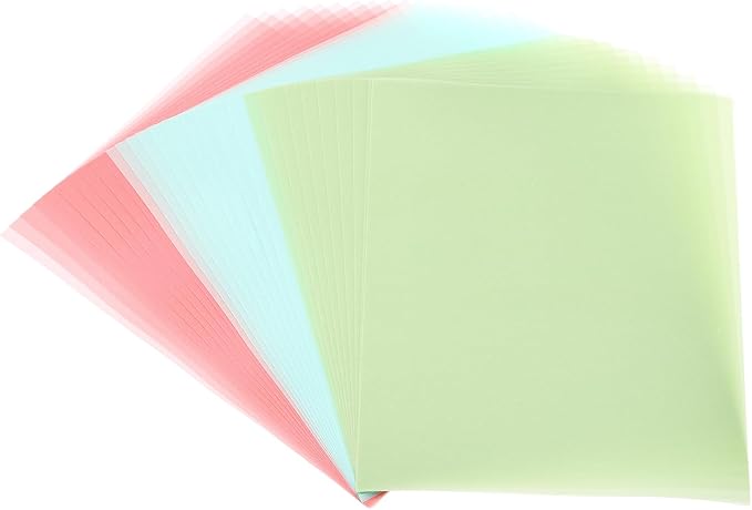 PATIKIL 60 Sheets Vellum Paper 4.25x5.5, Vellum Paper Printable Translucent Paper 100GSM Colored for Invitations Laser Inkjet Printing Card Making Crafting Wedding Tracing, Pink Green Blue