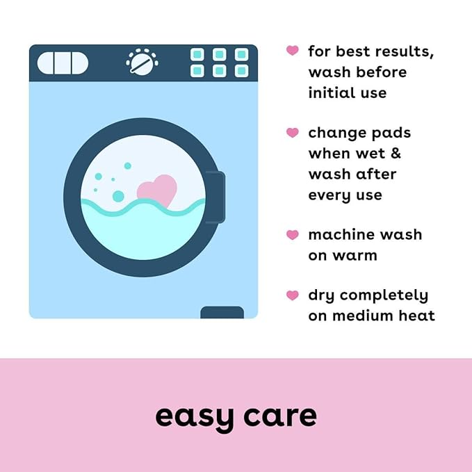 Bamboobies Nursing Pads, Ultra-Soft Velour, Reusable, Washable & Leak-Proof, 6 Ultra-Thin and 2 Overnight Pads for Breastfeeding