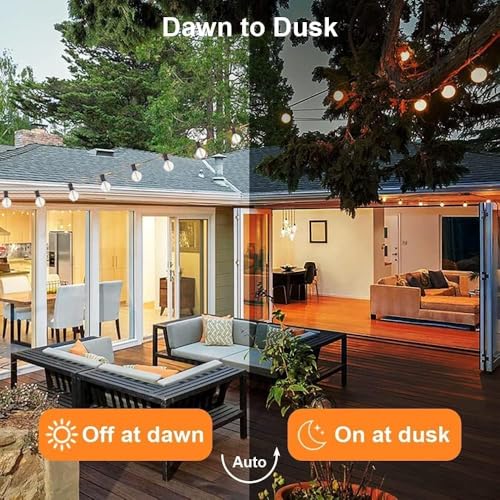SUNTHIN 100ft Solar String Lights, USB Rechargeable Solar Outdoor Lights with 48 Waterproof & Shatterproof G40 LED Bulbs for Patio, Porch, Garden, Deck, Bistro, Cafe, Camping - size: 100 Feet