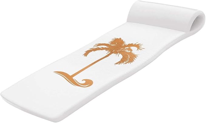 TRC Recreation Sunsation Vinyl Coated Foam Swimming Pool Float Mat Adult Lounger with Built-in Roll Pillow
