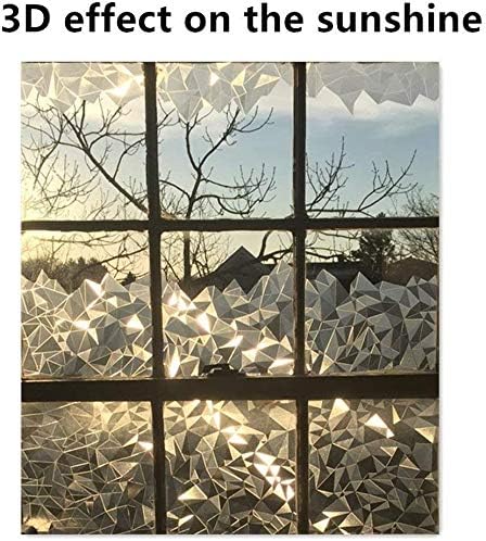 Niviy 3D No Glue Static Cling Window Films Privacy Cut Glass Window Sticker for Bathroom Office Kitchen Window Decor 23.6"x 78.7"