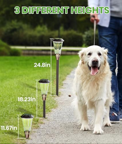 BITPOTT 4 Pack Solar Pathway Lights Waterproof IP65, 2-in-1 Warm&Cool Solar Lights Outdoor, Bright Solar Light Outside Pathway, Auto On/Off Outdoor Light for Yard Walkway Driveway Landscape - size: 4 Pack