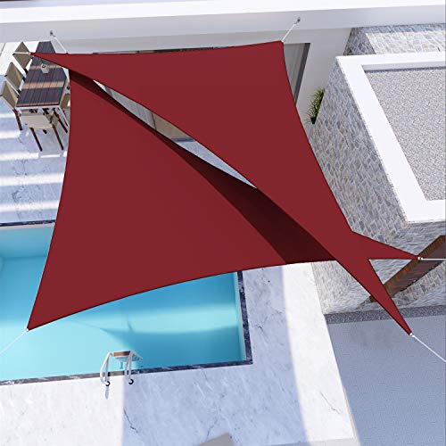 Windscreen4less 5'x6'x7.8' Waterproof Sun Shade Sail Right Triangle Shade Canopy Cover UV Block for Backyard Patio Deck Balcony Pergola Garden (Red) - color: Red, size: 5' x 6' x 7.8'