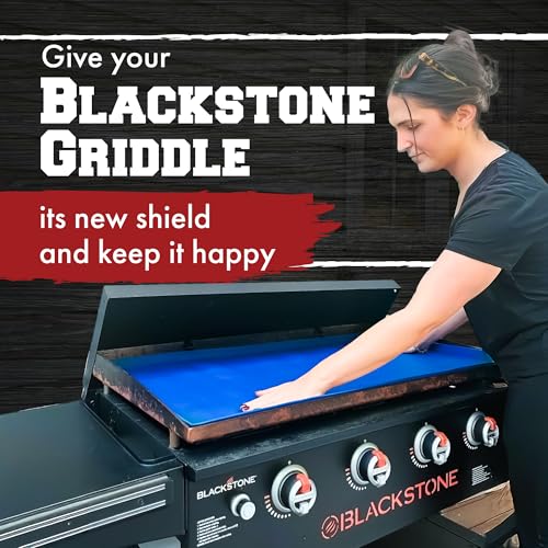 KITCHEN PERFECTION 22" Premium Silicone Griddle Cover Mat For Blackstone Griddle 22 Inch - Hermetic Protection From Rust & Debris All Year, Fits All Blackstone 22 Inch Models - Food Grade Silicone - color: Classic Blue 22 inch