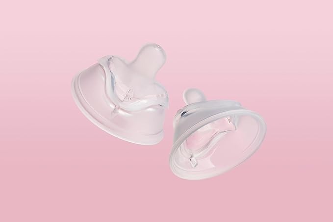 Herobility Double Anti-Colic Silicone Nipples, Baby Bottle Teats, Breast Like Shaped Nipples - Fits Herobility's & Eco Baby Bottles | Pack of 2 (X-Small Size)