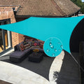 Windscreen4less 5'x5' Waterproof Sun Shade Sail Rectangle Shade Canopy Cover UV Block for Backyard Patio Deck Balcony Pergola Garden (Turquoise) - color: Turquoise, size: 5' x 5'