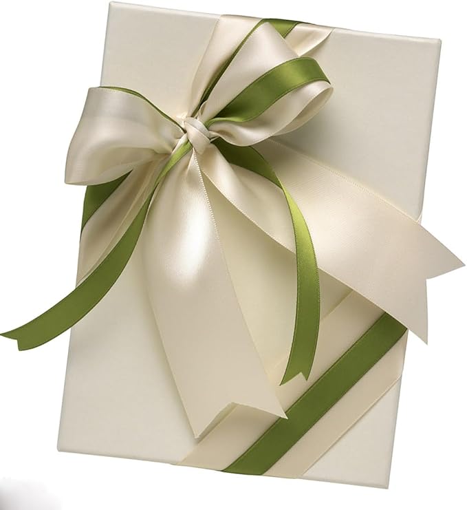 1" Width x 100 Yards Satin Ribbon, Ivory Ribbon Perfect for DIY Craft, Bows, Gift Wrapping, Flower Bouquet, Valentine's Day, Christmas and Party Decoration