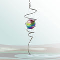 Multi Color Wind Spinner Tail Gazing Ball Spiral Decorative Wind Sculptures - 13in Height