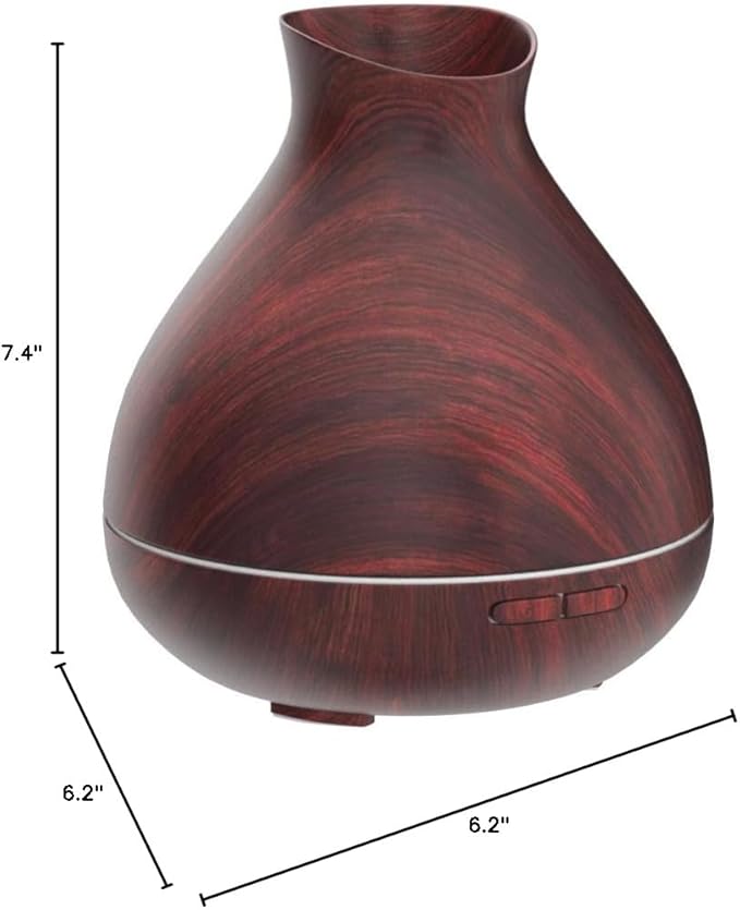 BZseed Aromatherapy Essential Oil Diffuser 550ml 12 Hours Wood Grain Aroma Diffuser with Timer Cool Mist Humidifier for Large Room, Home, Baby Bedroom, Waterless Auto Shut-off,7 Colors Lights Changing