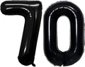 GOER Number 70 Balloons for 70th Birthday Party Decorations,42 Inch Jumbo Foil Helium Balloons for 70th Anniversary (Black)