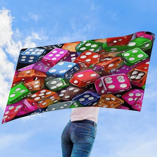 Heavy Duty Weather Resistant Polyester Flags 24x35 In, 4 Sizes Garden Flags for Outside, Games Dice Set Party Banner, Yard Decoration for Outdoor Patio, Entrance & Events - size: 24x35 Inch