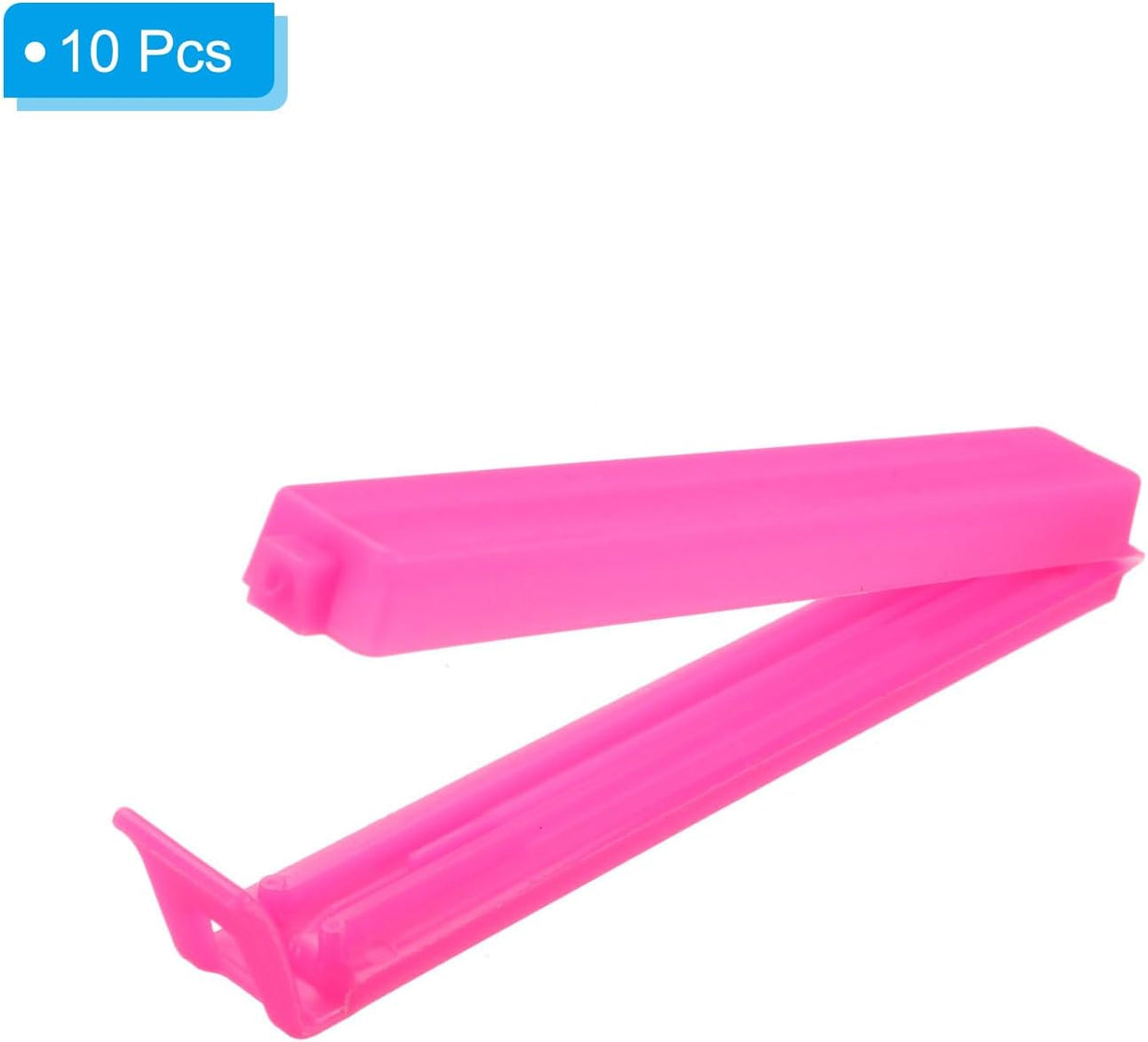 PATIKIL Sealing Clips 4.3 Inch, 10 Pack Reusable Plastic Bag Clip Clamp Sealer for Food Storage Snack Bag Home Kitchen, Rose