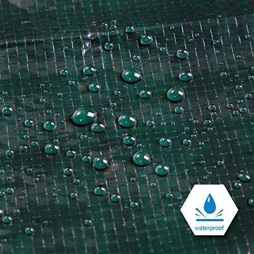 CARTMAN Finished Size 20x20 Feet Waterproof Green Tarp 8 Mil Thick, Multipurpose Protective Cover for Emergency Rain Shelter Camping Tarpaulin - size: 20'×20'