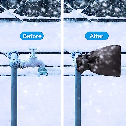 Outdoor Faucet Covers for Winter, Actgan 8.3"H x 6"W Thickened Outside Garden Faucet Socks for Freeze Protection, Reusable Insulated Faucet Covers, 4 Pack, Black - color: 4 Piece 8.3"H x 6"W Black