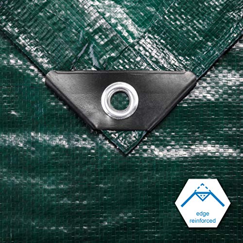 CARTMAN Finished Size 20x20 Feet Waterproof Green Tarp 8 Mil Thick, Multipurpose Protective Cover for Emergency Rain Shelter Camping Tarpaulin - size: 20'×20'