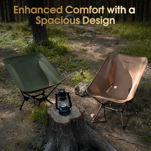 MOON LENCE High Back Folding Camping Chairs, Height-Adjustable, Widened Seat, for Beach with Anti-Sinking Feet (Onyx-Plus) - color: Onyx-plus