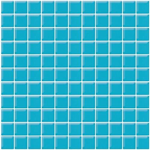 1"x1" Sea Blue Matte Finished Glass Mosaic Tile (Sample Swatch- 5"x4")