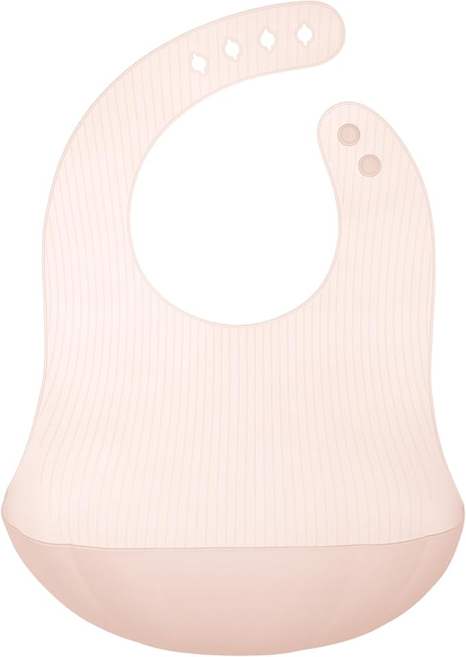 Olababy Fold N Go Silicone Baby Bib w Travel Case | Lightweight Design Eases Pressure Bruising for Infants & Toddlers