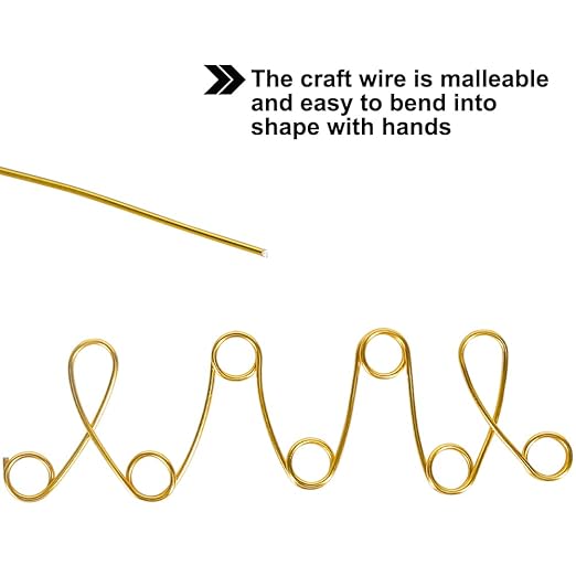 Tenn Well 12 Gauge Aluminum Wire, 100 Feet 2mm Bendable Anodized Metal for Sculpting, Jewelry Making, Armature Making, Weaving and Wrapping, Crafting (Gold)