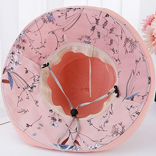 Women Mesh Sun Hats Summer Beach UV Protection UPF Packable Wide Brim Chin Strap - color: Black