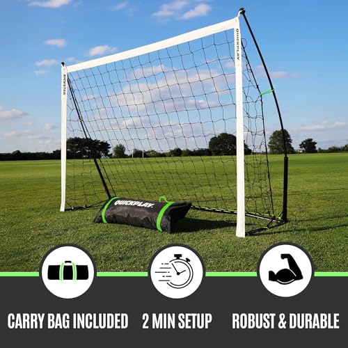 QUICKPLAY Kickster Soccer Goal Range – Ultra Portable | Quick and Easy Set Up | Includes Net and Carry Bag | Available in 7 Sizes | Backyard Soccer Net for Kids & Adults [Single Goal] - style: Futsal 9.8 x 6.5'