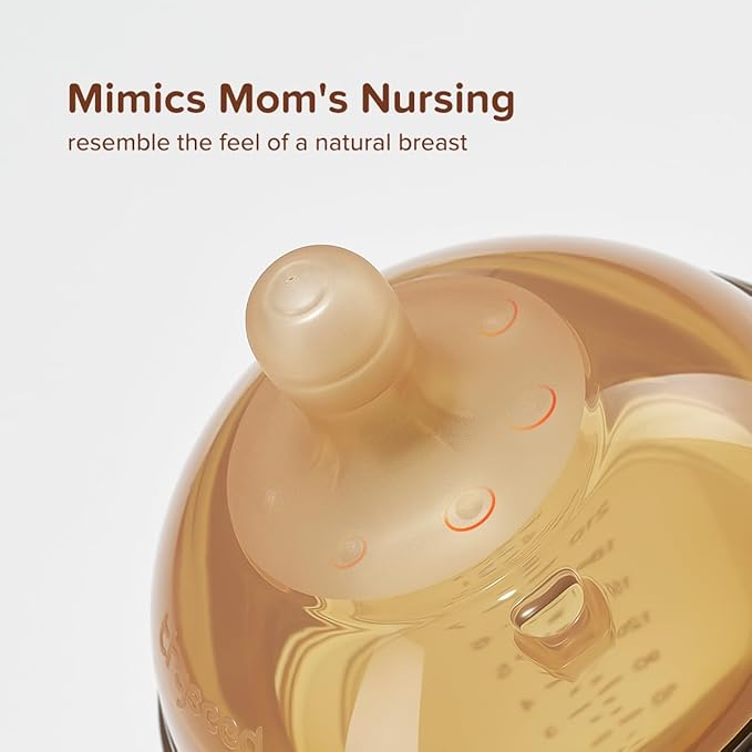 Silicone Natural Breast-Like Bottle with Nipple(3-7 Months),8oz，1pack