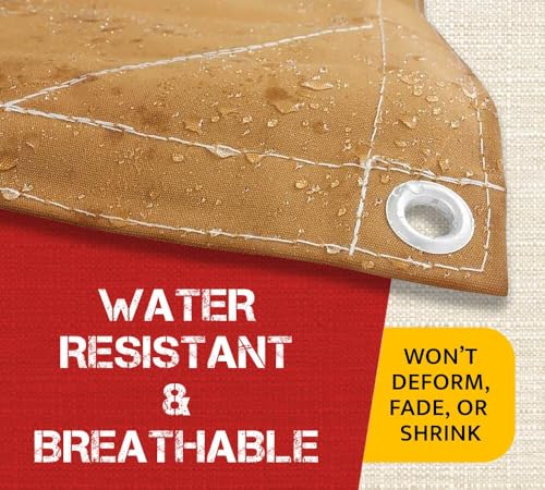 Mytee Products 6' x 8' Tan Canvas Tarp 12oz Heavy Duty Water Resistant - color: Tan (1 Pc), size: 6' x 8'