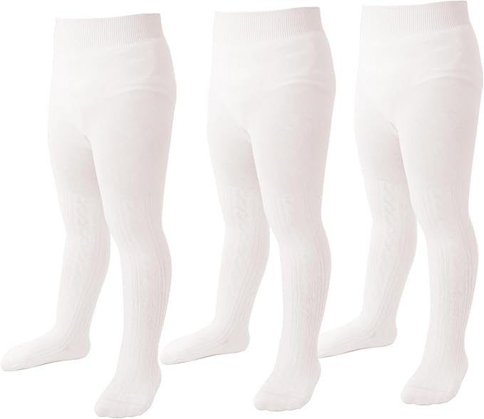 Marchare Baby Girls Tights Thick Solid Cable Knit Leggings Winter Warm Stockings For Toddler Girls 1/2/3/4/5 Pack