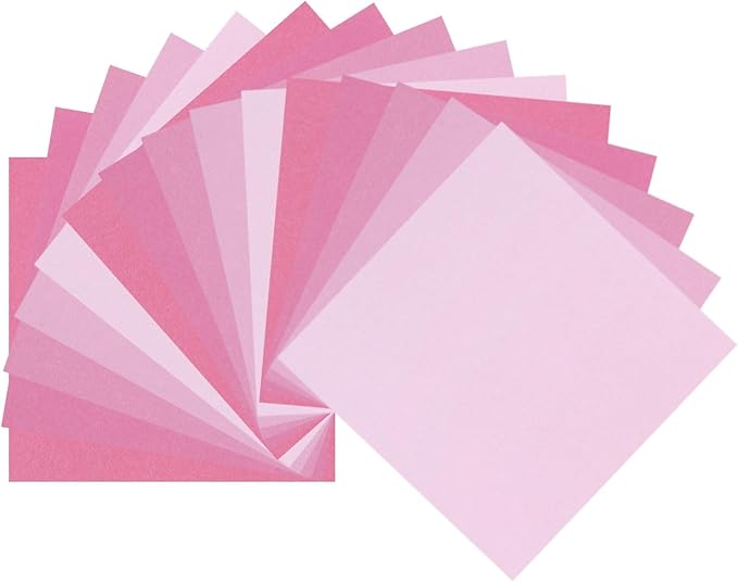 DMiotech 50 Sheets 10x10 Inch Origami Paper Large, 7 Colors Pink Square Origami Paper Easy Fold Double Sided Colored Paper for DIY Arts and Crafts