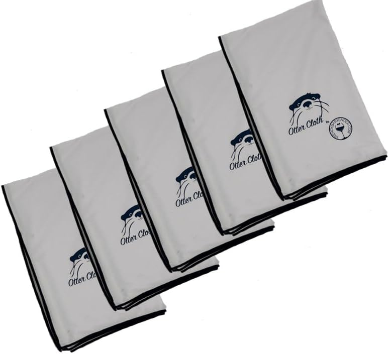 Trendy Bartender Toast to Perfection Microfiber Glass Polishing Lint-Free Cloth for Spotless Shine and a Residue-Free Finish - Pack of 5-25x20 inch - White