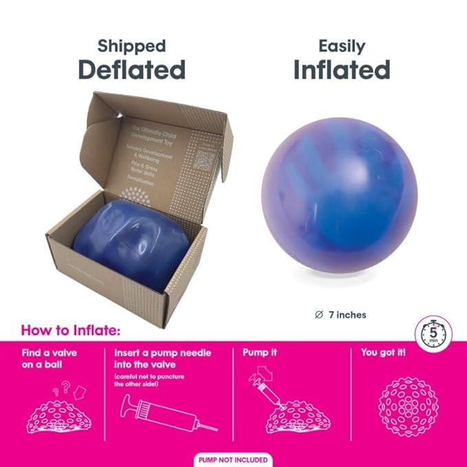 Edushape Incrediball Change-A-Color Sensory Ball - 7" Deflated Color Changing Baby Ball Helps Enhance Gross Motor Skills for Kids