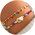 Turandoss Colorful Beaded Bracelets for Women - Trendy Boho Layered Bracelet Cute Charm Bracelets for Teen Girls Summer Gifts Jewrly
