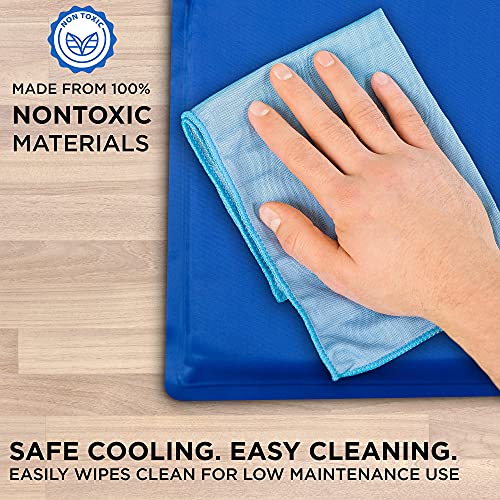 Arf Pets Dog Cooling Mat 27” x 43” Pad for Kennels, Crates and Beds, Non-Toxic, Durable Solid Self Cooling Gel Material. No Refrigeration or Electricity Needed - size: 27 x 43