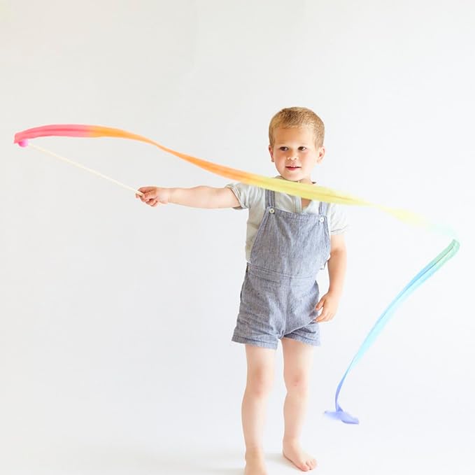 Sarah's Silks Pink Rainbow Streamer | Ribbon Dancer Toy