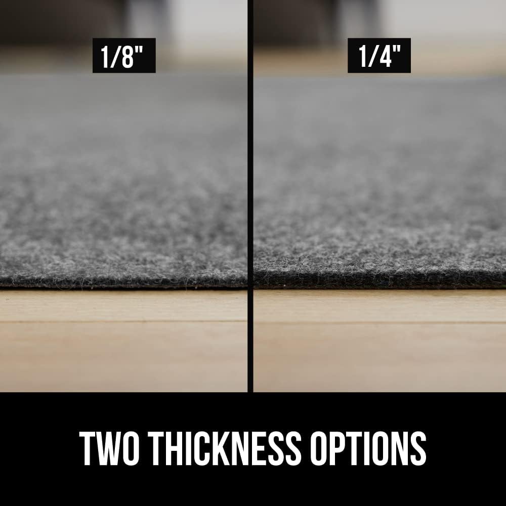 GORILLA GRIP Felt and Natural Rubber Stay in Place Slip Resistant Rug Pad, 1/4in Thick, 2x10 FT Protective Padding Under Area Rugs, Cushioned Gripper Pads, Carpet Runners, Hardwood Floors Protection
