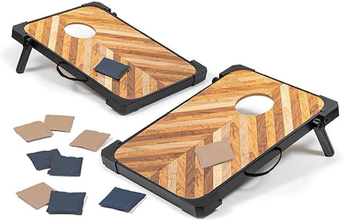 EastPoint 3-in-1 Bean Bag Toss, Tic Tac Toss, Ring Toss Game Set