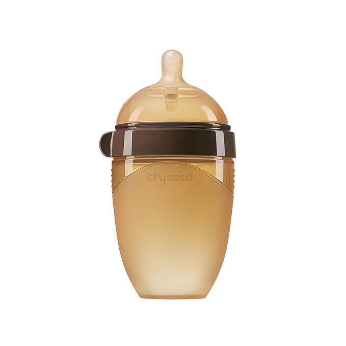 Silicone Natural Breast-Like Bottle with Nipple(3-7 Months),8oz，1pack
