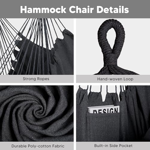 SUNCREAT 2-in-1 Convertible Backyard Fabric Hammock with Stand, Large Hammocks for Outside, Red Stripes - color: A-red Stripes